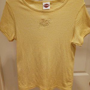 Harley-Davidson Ladies Yellow Short Sleeve Top - Size L